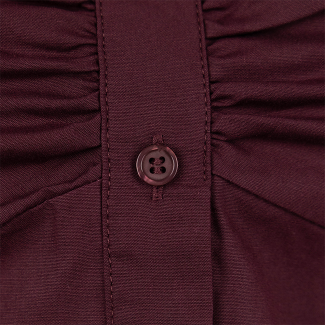 Collegiate Outfitters Cap Sleeve Button Down Blouse - Maroon