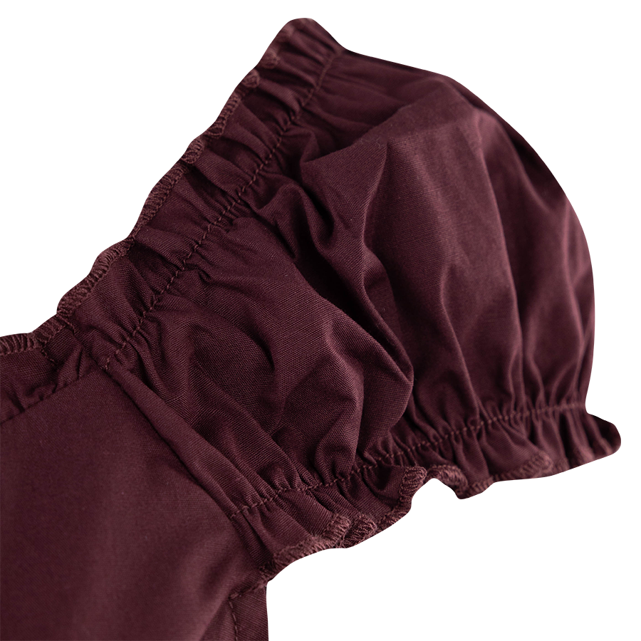 Collegiate Outfitters Cap Sleeve Button Down Blouse - Maroon