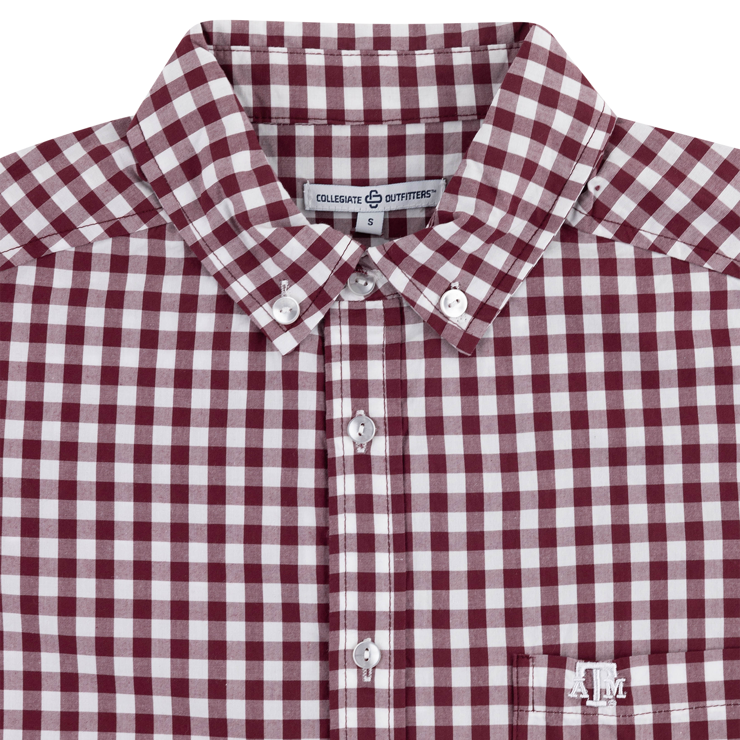 Texas A&M Collegiate Outfitters Gingham Classic Button Down - Maroon