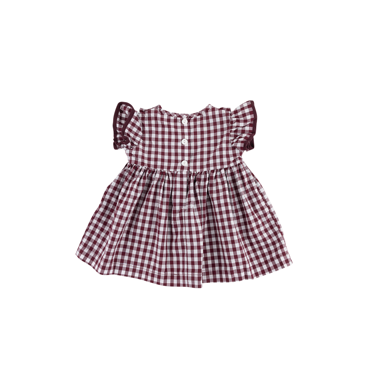 Texas A&M Collegiate Outfitters Infant Gingham Ruffle Dress in Maroon, Size 18 MO, Cotton