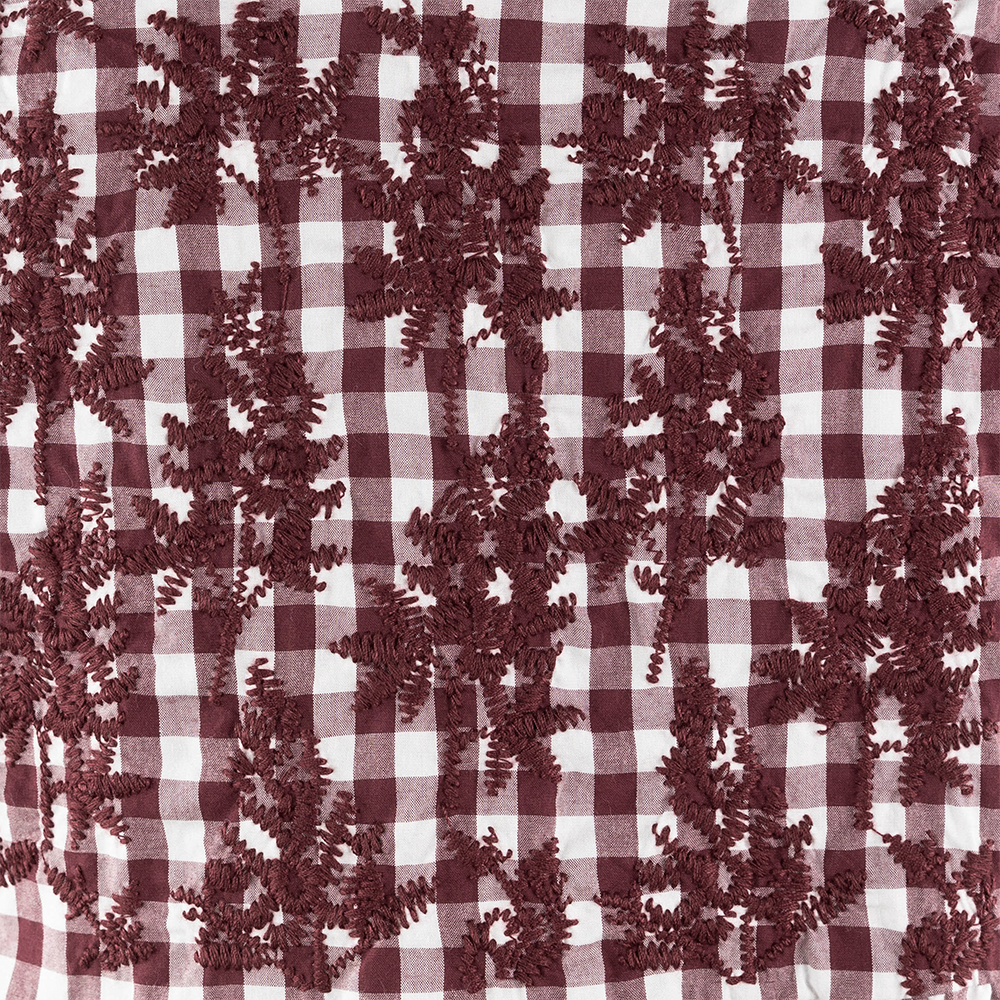 Collegiate Outfitters Lily Gingham Ruffle Top - Maroon