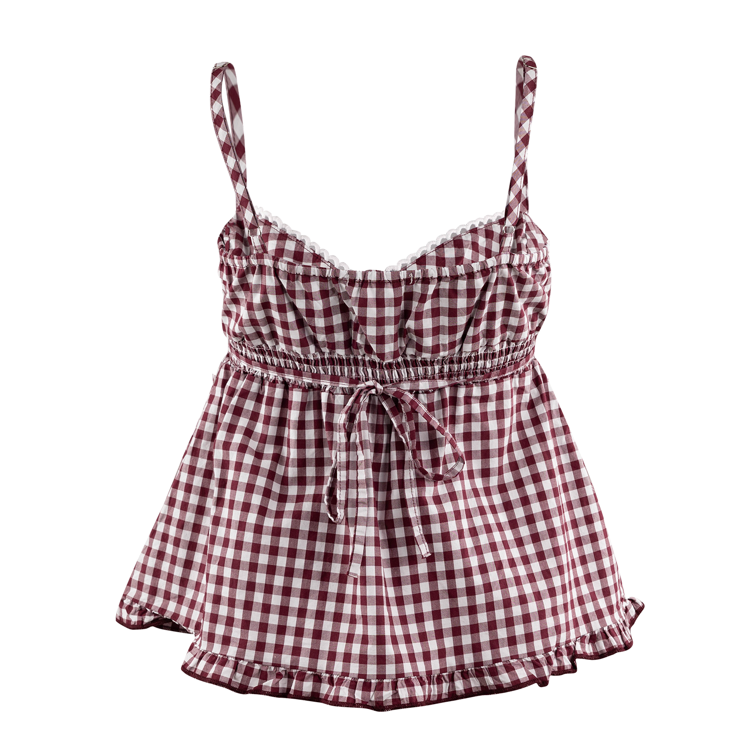 Collegiate Outfitters Gingham Tank Top - Maroon