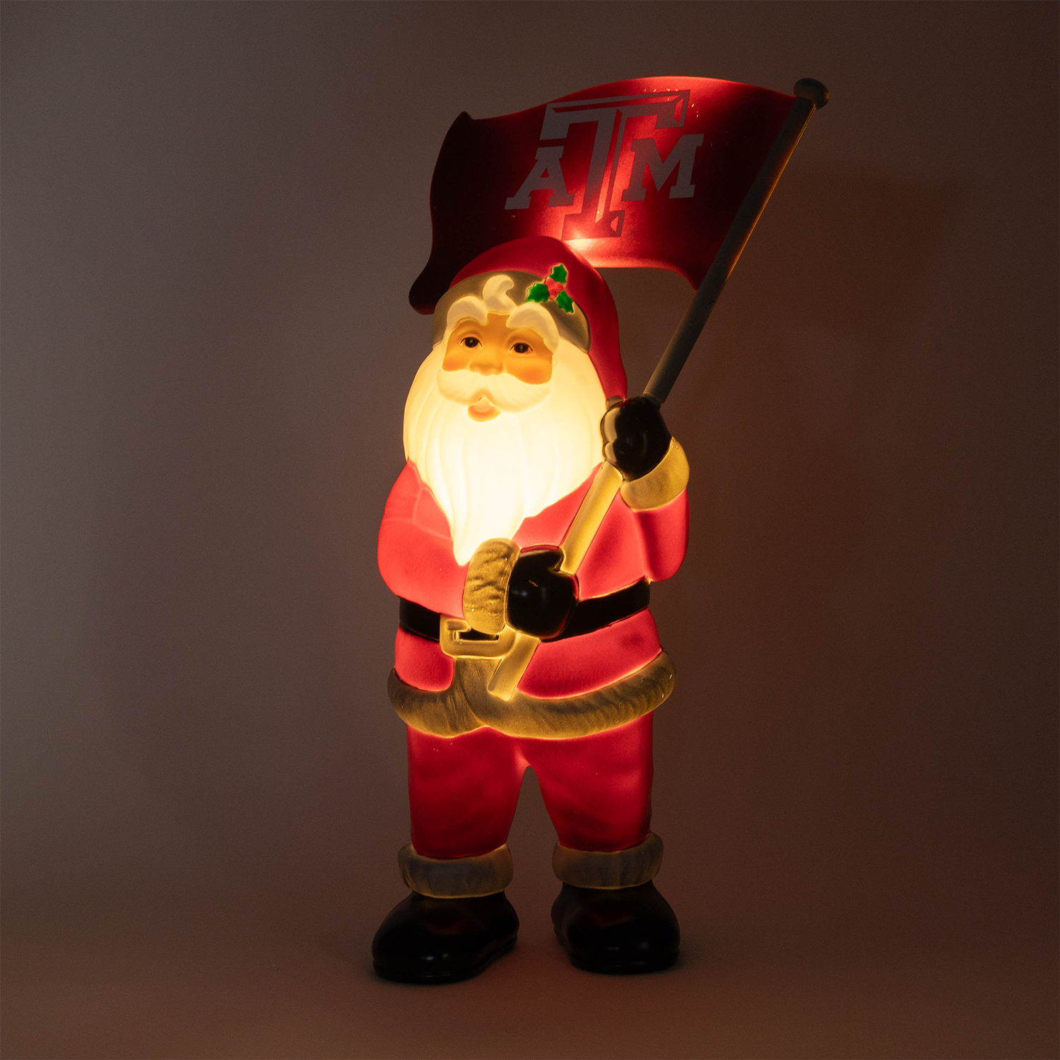 Texas A&M Flag 20" Blow Mold Light Up Santa