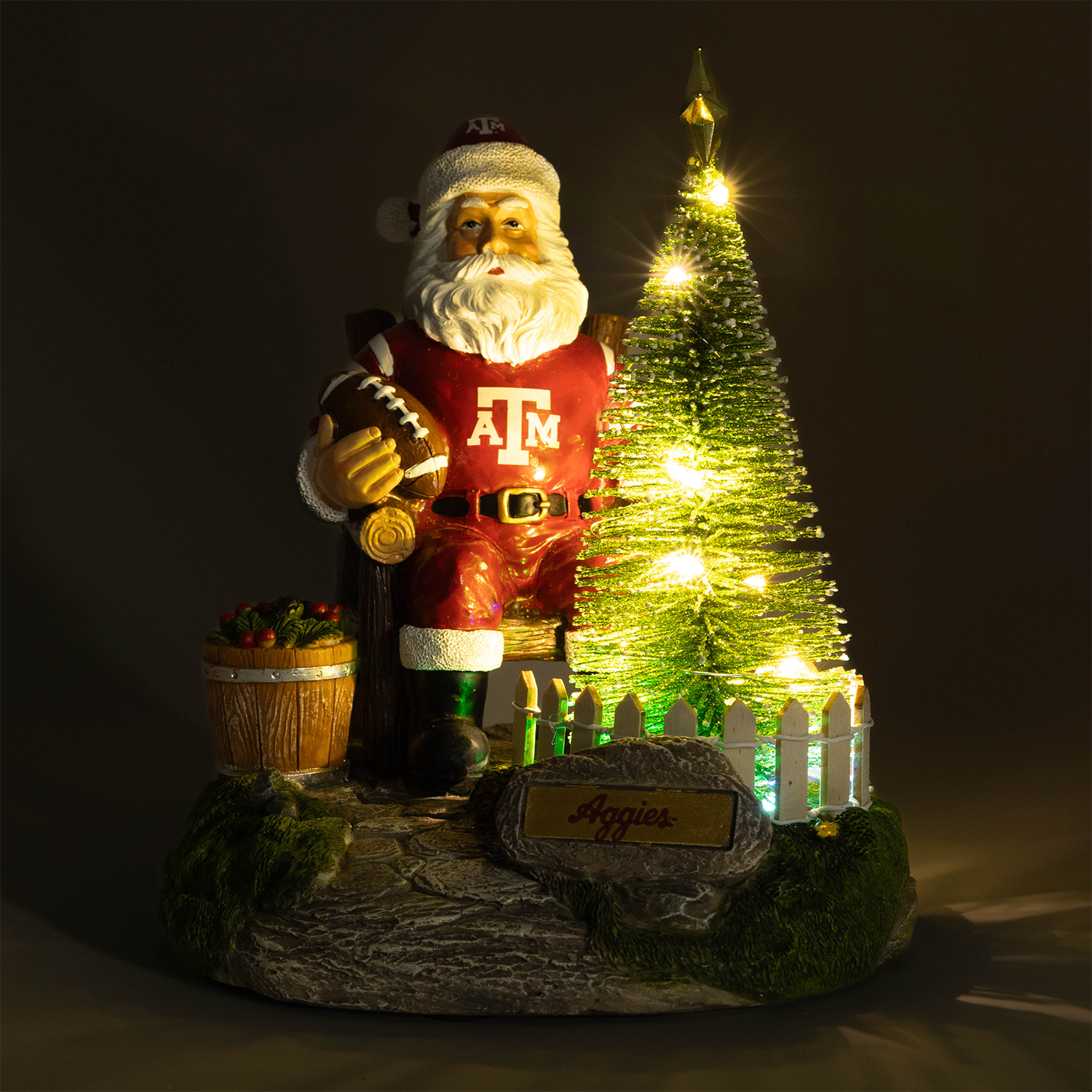 Texas A&M Football Santa Light Up Figurine
