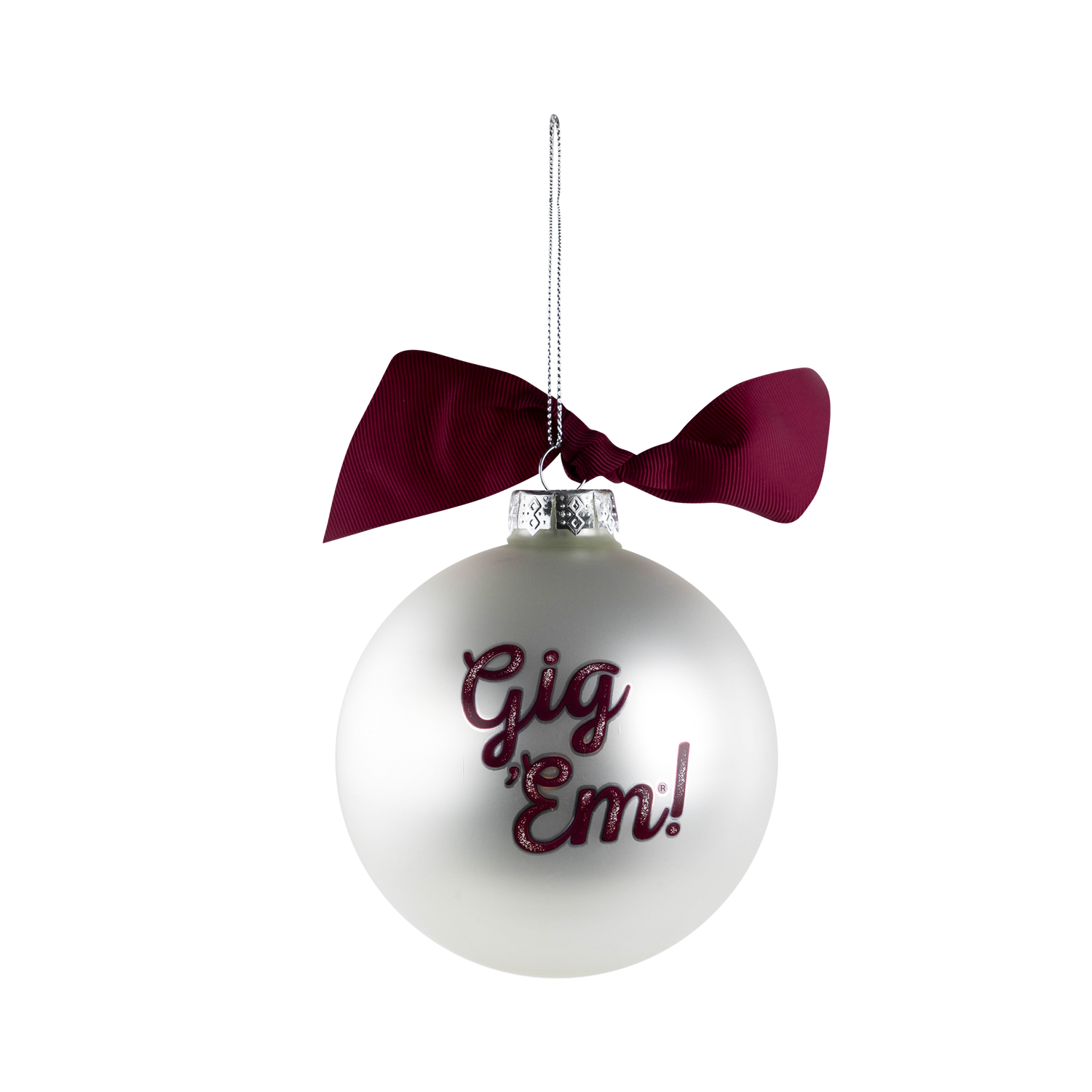 Texas A&M Valiant Reveille Glass Ball Ornament