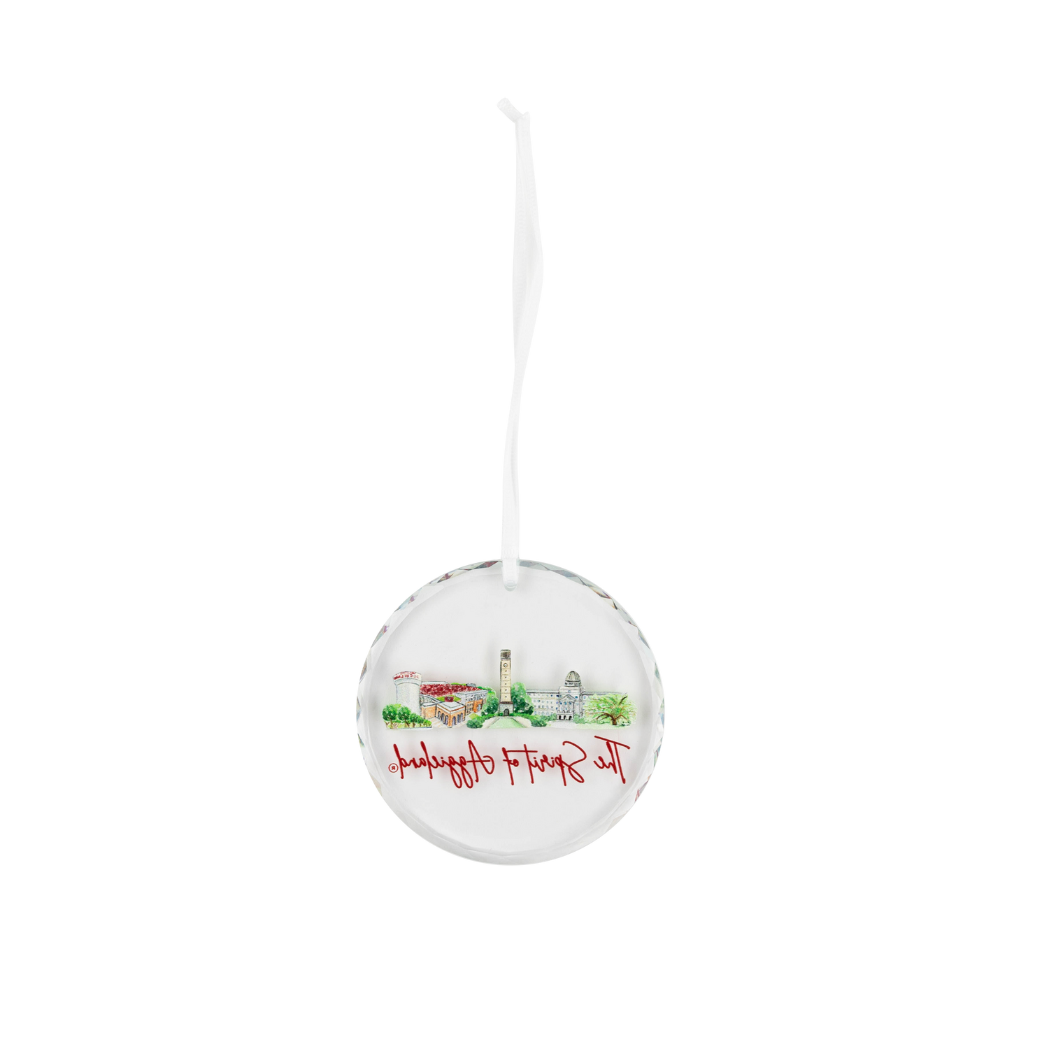 Texas A&M Landmark Glass Ornament - Clear