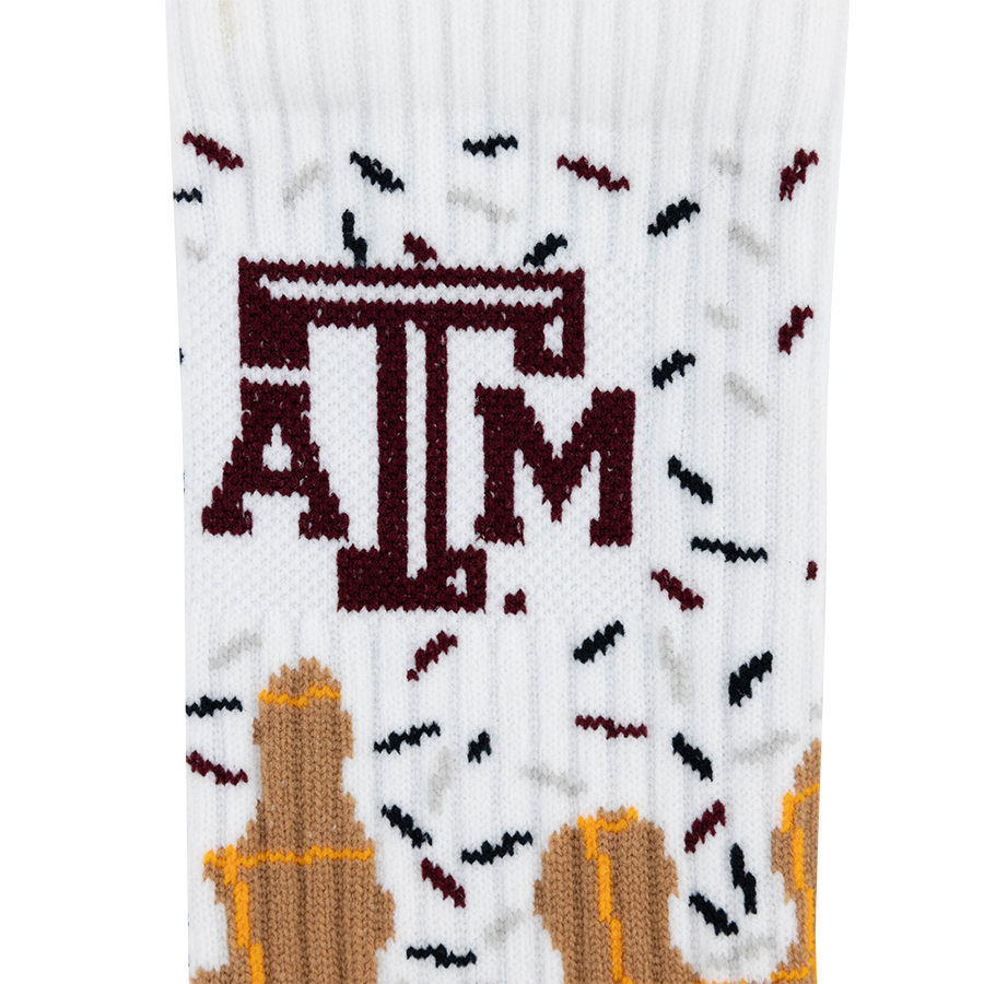 Texas A&M Twin City Knitting Ice Cream Socks - White