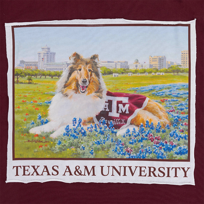 Texas A&M Collegiate Outfitters Reveille Painting T-Shirt - Maroon