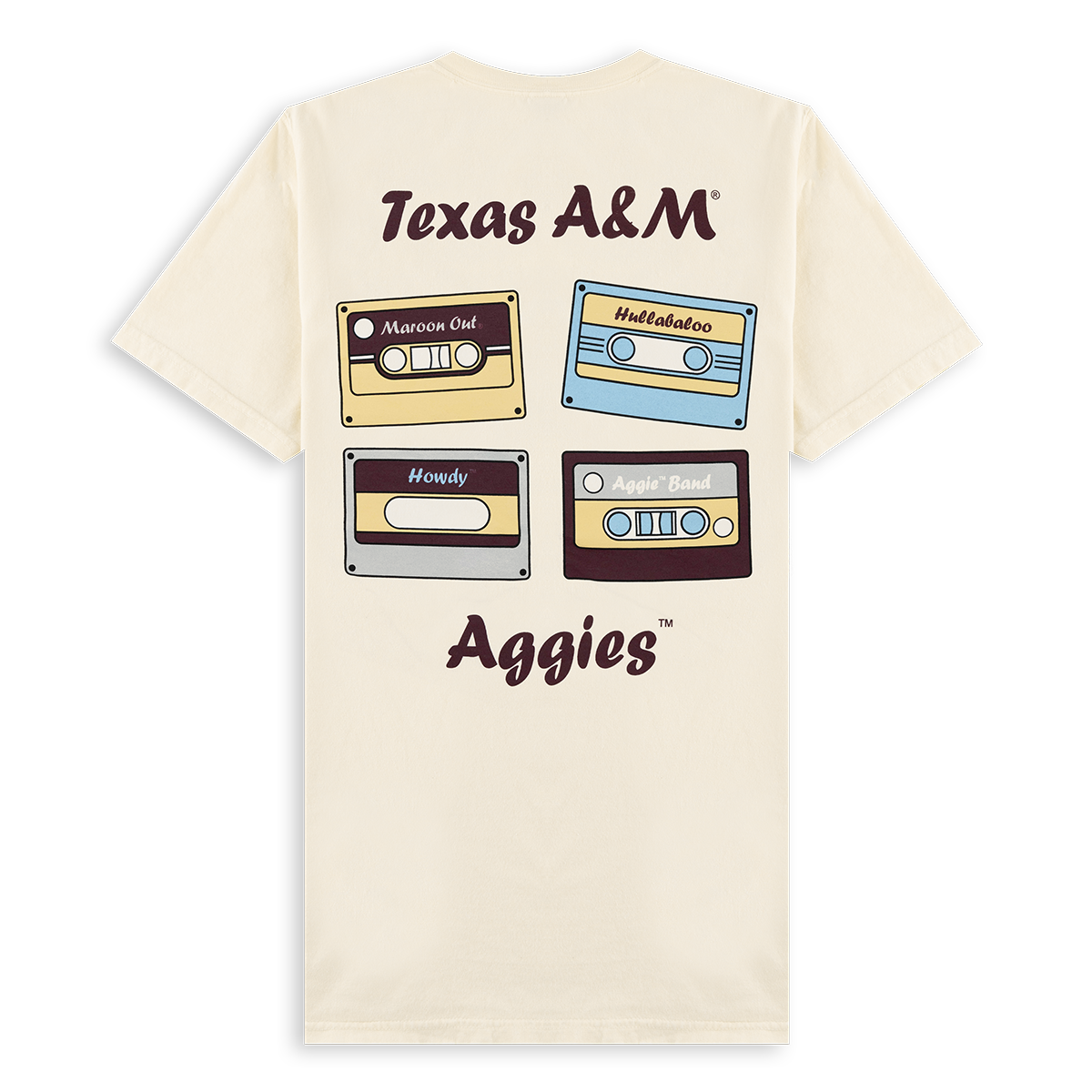 Texas A&M Aggies Cassette Tapes T-Shirt - Beige