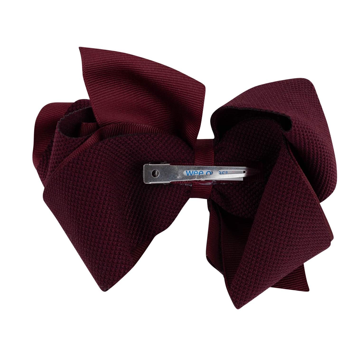 Wee Ones Textured Knit Hair Bow Clip - Maroon