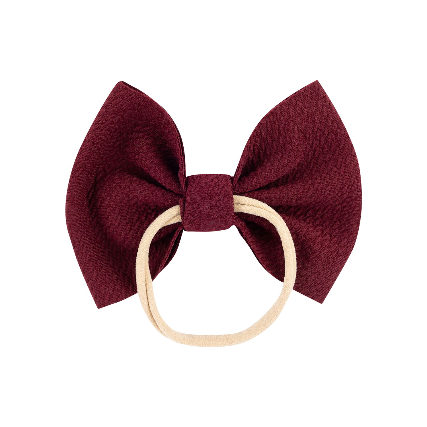 Wee Ones Textured Infant Bowtie Headband - Maroon