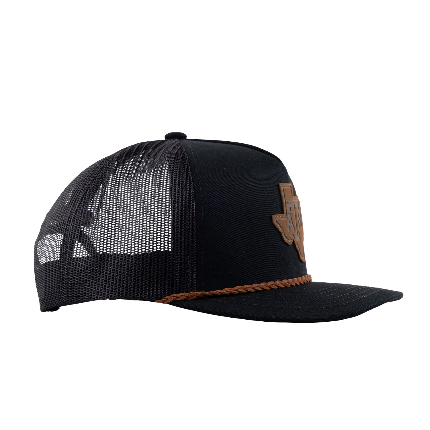 Texas A&M Hooey Lonestar Leather Patch Rope Cap - Black