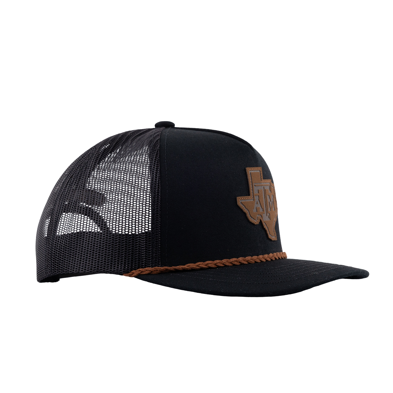Texas A&M Hooey Lonestar Leather Patch Rope Cap - Black