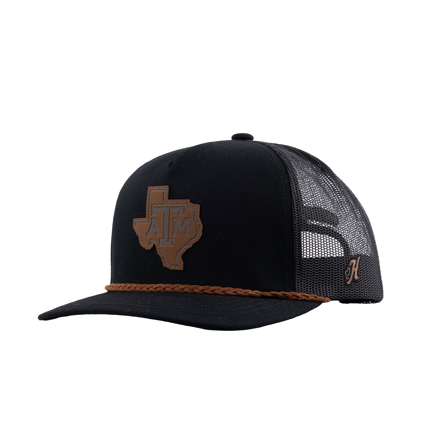Texas A&M Hooey Lonestar Leather Patch Rope Cap - Black