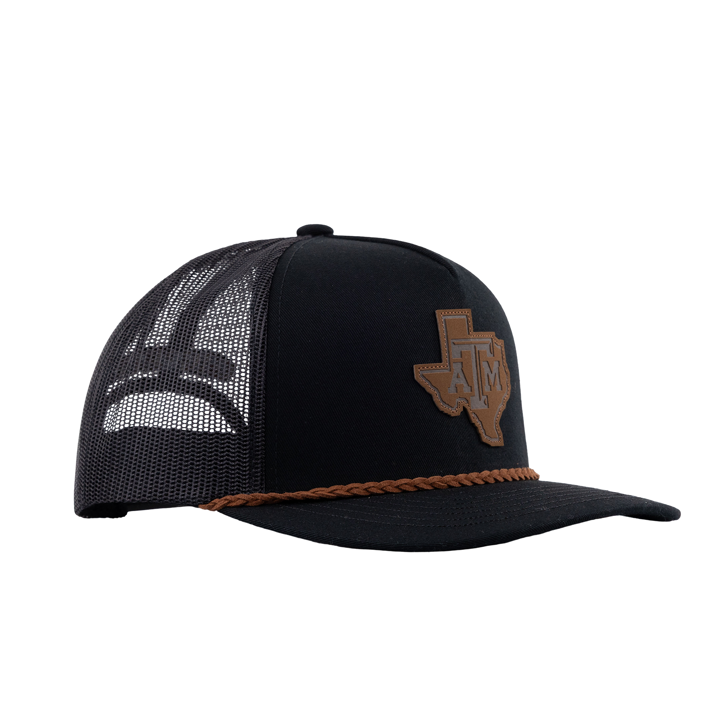 Texas A&M Hooey Lonestar Leather Patch Rope Cap - Black