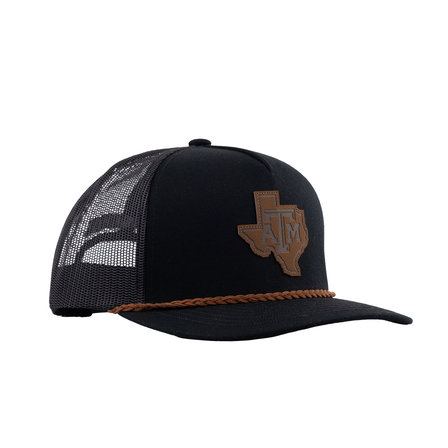 Texas A&M Hooey Lonestar Leather Patch Rope Cap - Black