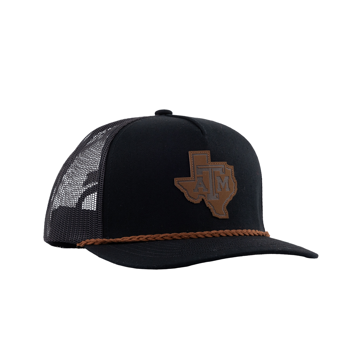 Texas A&M Hooey Lonestar Leather Patch Rope Cap - Black