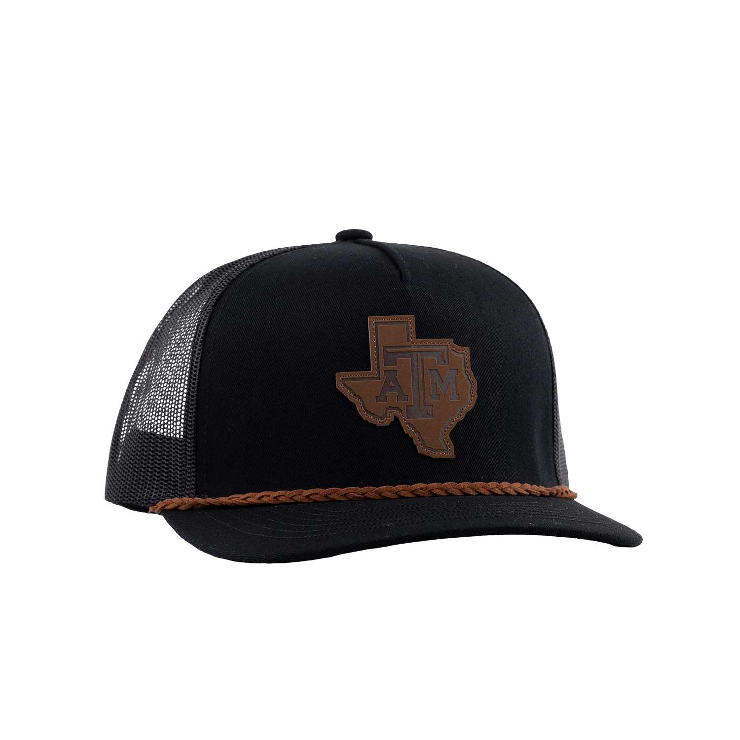 Texas A&M Hooey Lonestar Leather Patch Rope Cap - Black