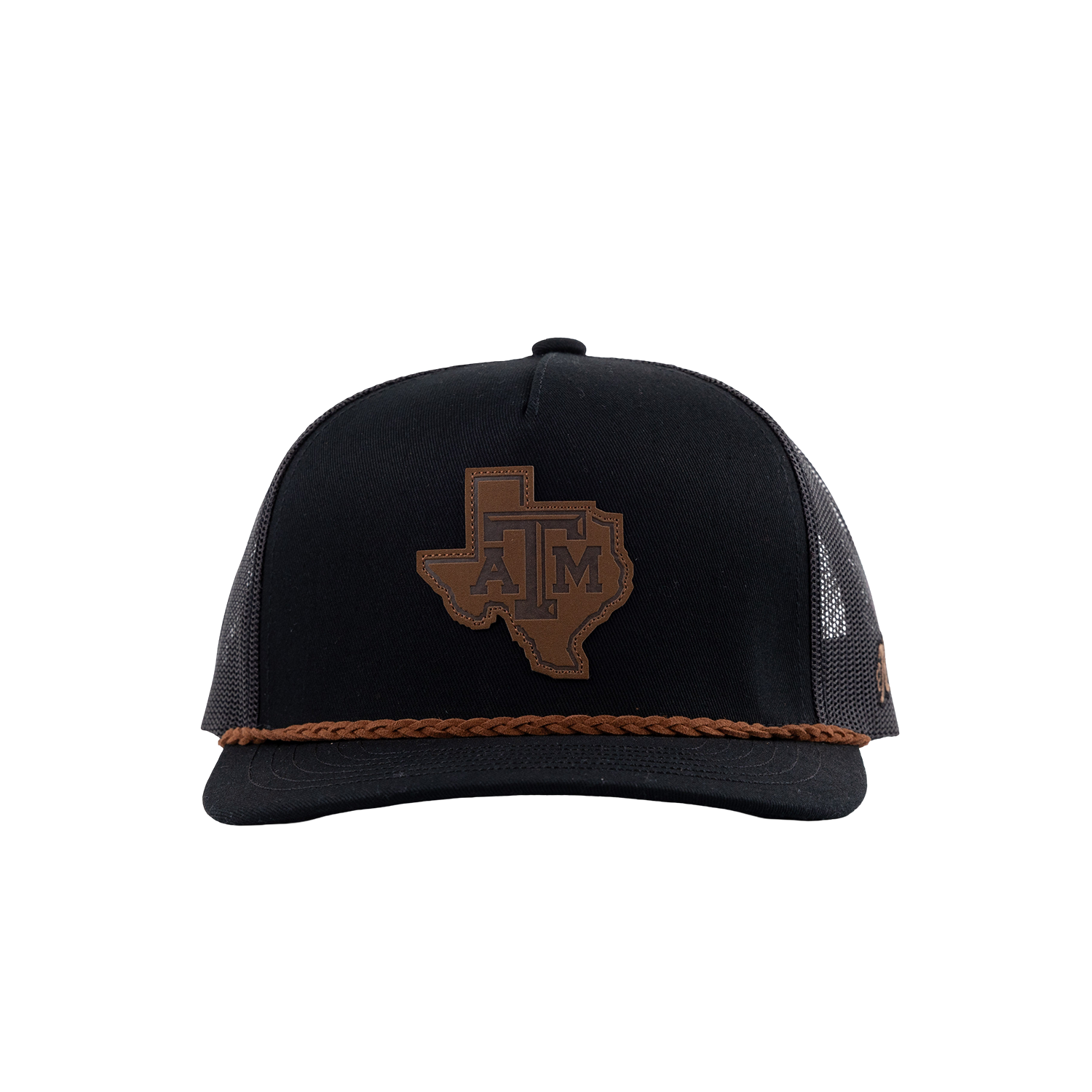 Texas A&M Hooey Lonestar Leather Patch Rope Cap - Black