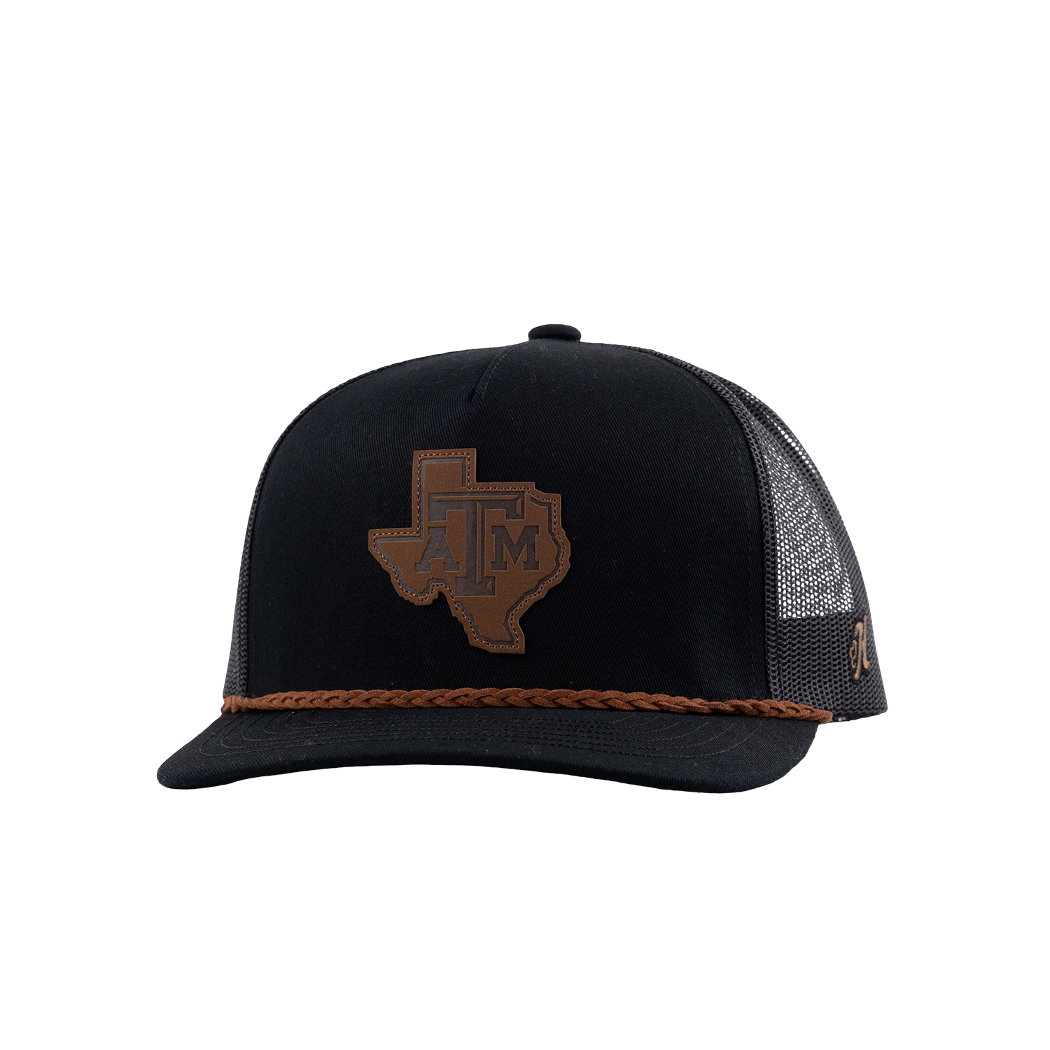 Texas A&M Hooey Lonestar Leather Patch Rope Cap - Black