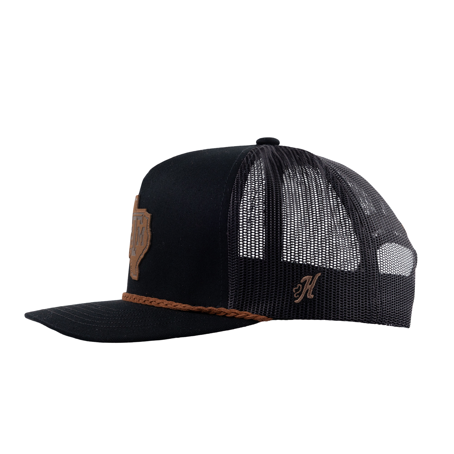 Texas A&M Hooey Lonestar Leather Patch Rope Cap - Black