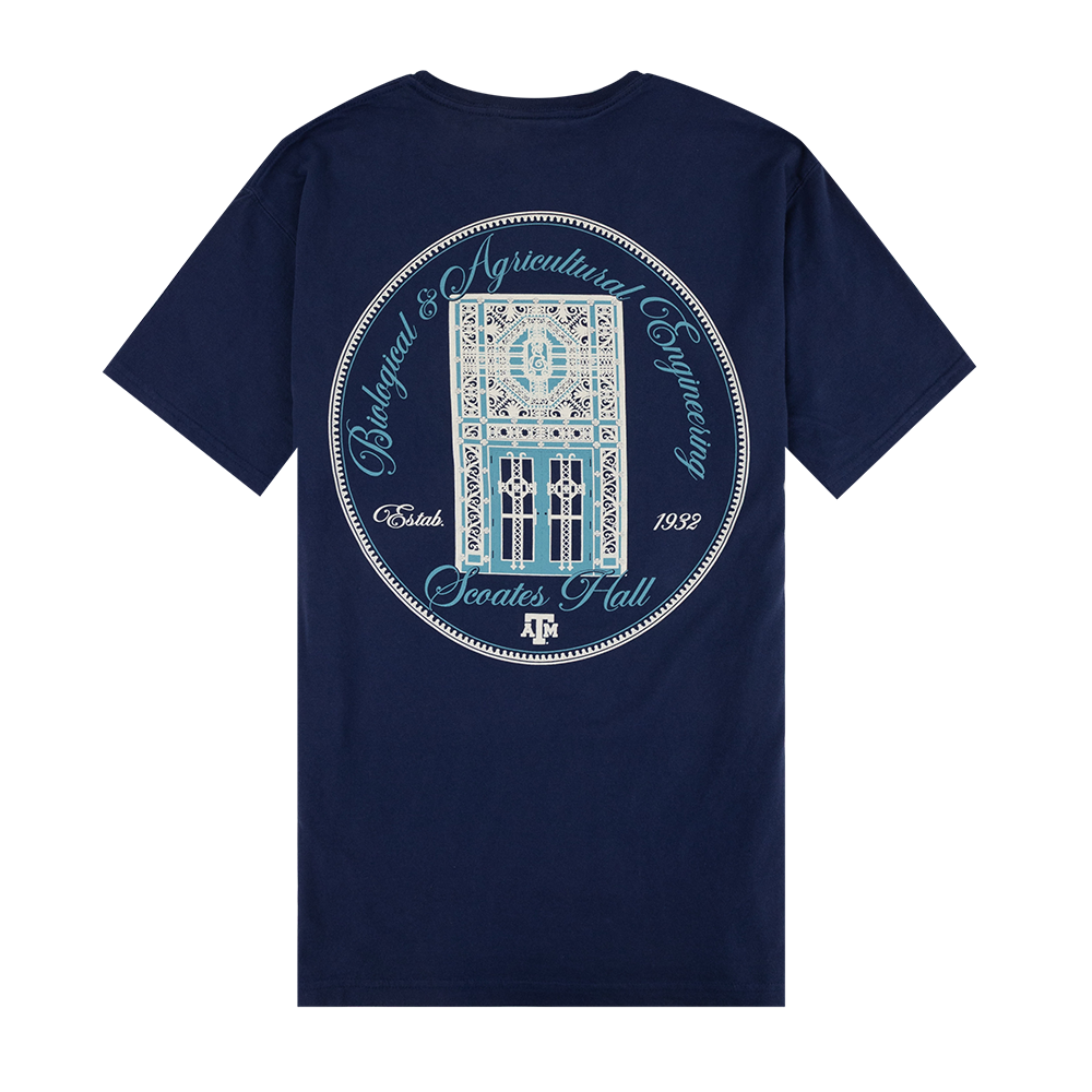 Texas A&M Hanes Scoates Hall T-Shirt - Blue
