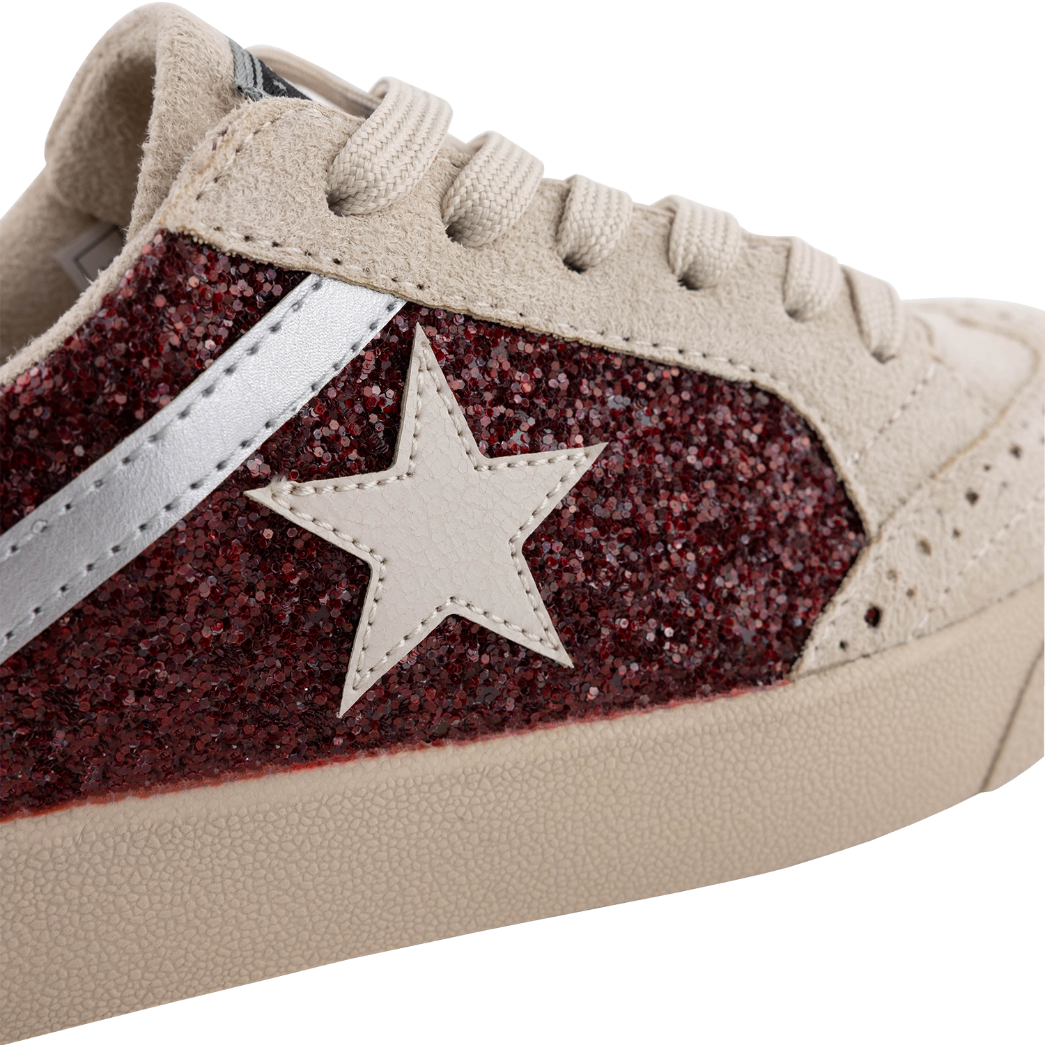 Collegiate Outfitters Starlight Glitter Sneaker - Maroon