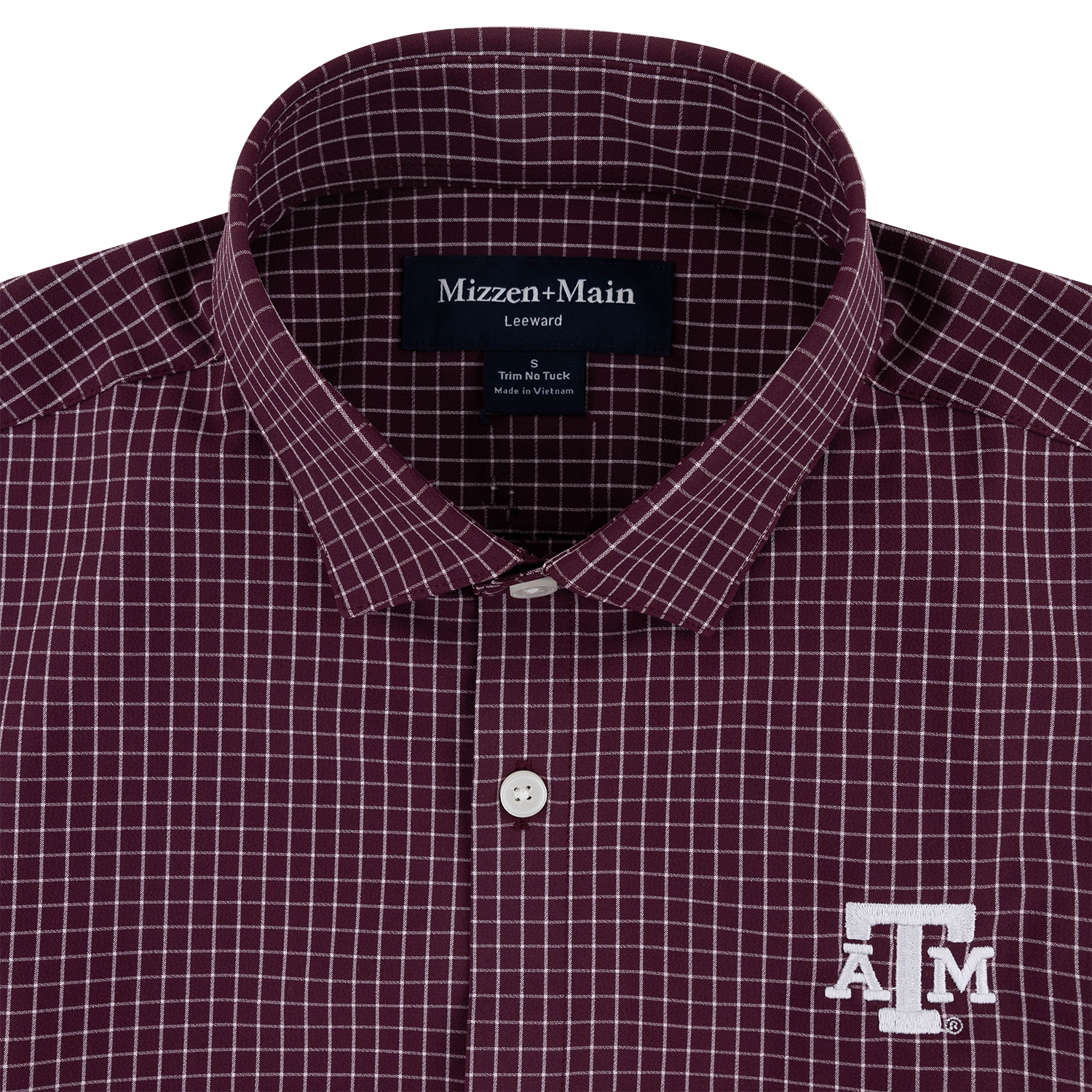 Texas A&M Mizzen + Main Grid Performance Button Down - Maroon