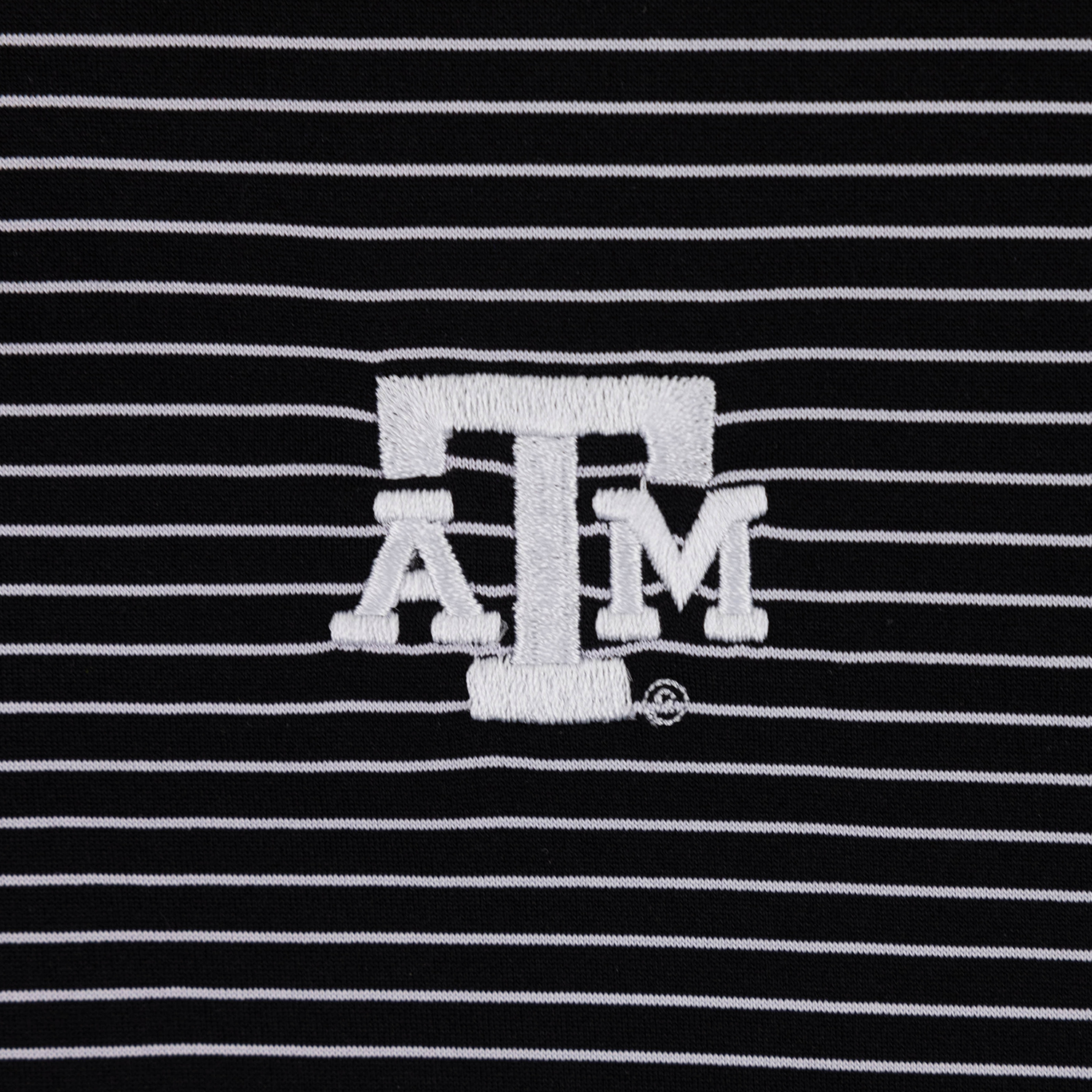 Texas A&M Mizzen + Main Striped Versa SS Polo - Black