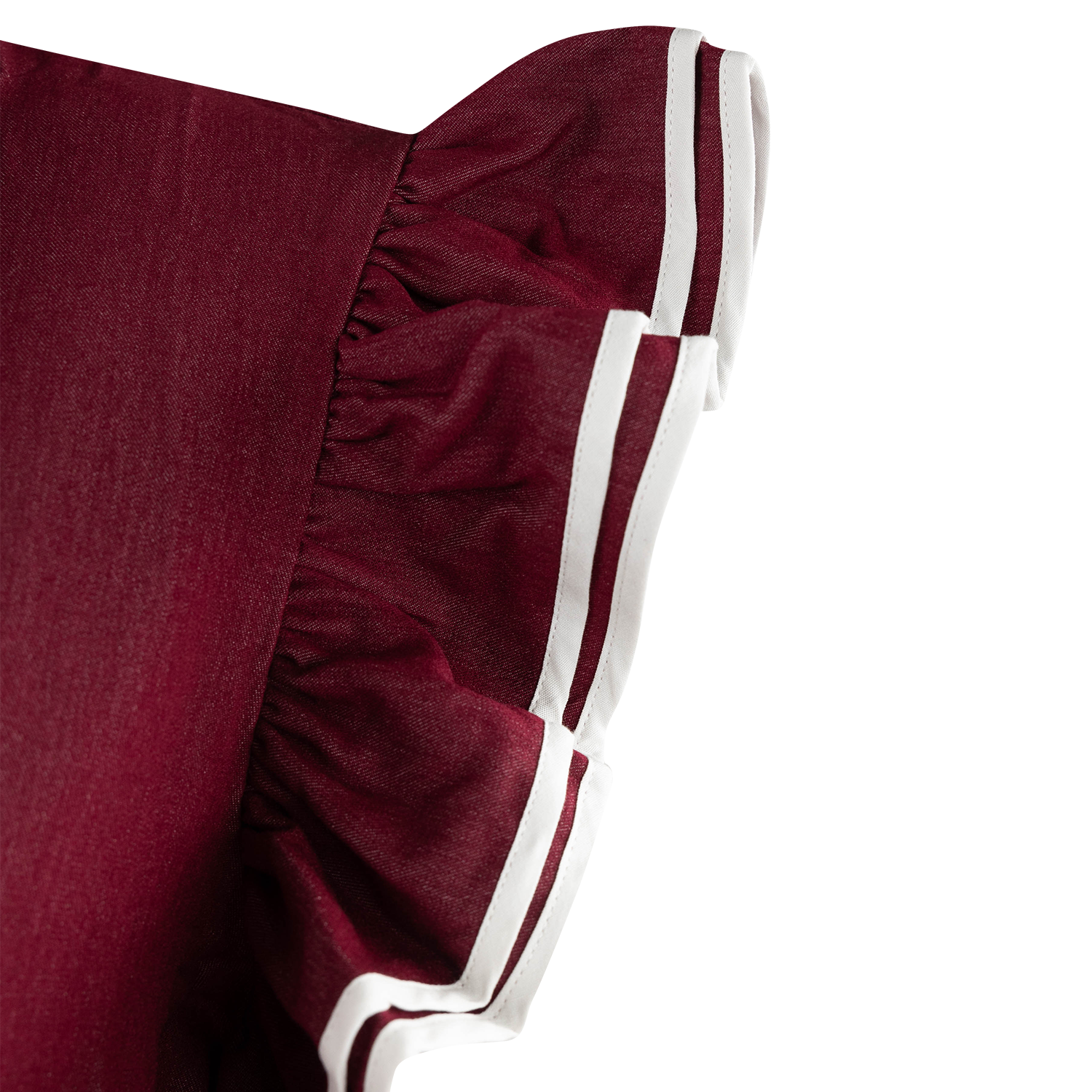 Layerz Collared Waist Tie Button Up Dress with Scarf - Maroon