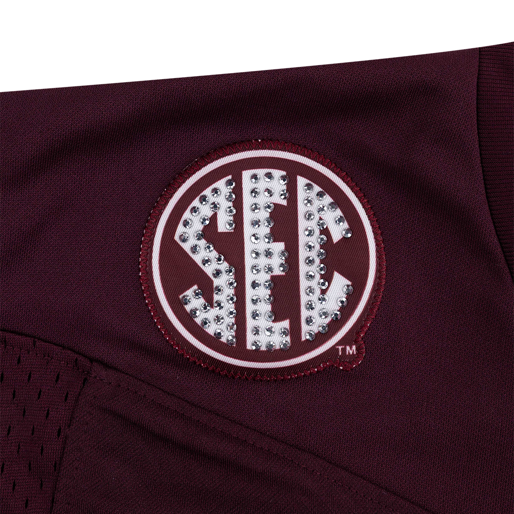 Texas A&M Collegiate Outfitters Rhinestone Football Jersey - Maroon