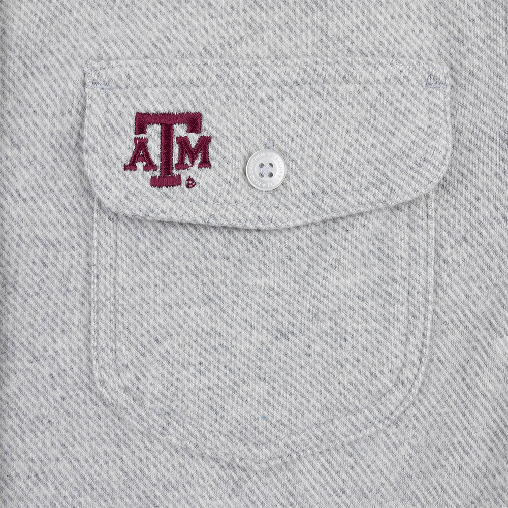 Texas A&M Flag & Anthem Twill Knit Flannel Shirt - Gray