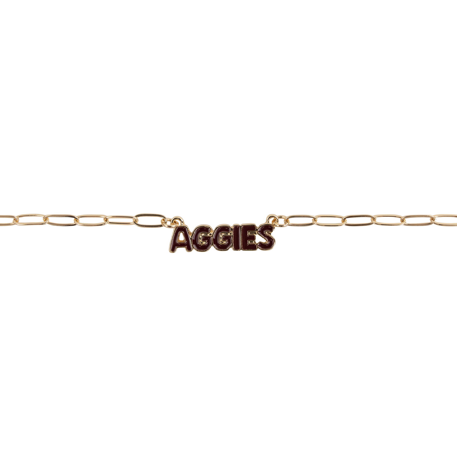 Aggies CANVAS Puff Nameplate Necklace - Gold