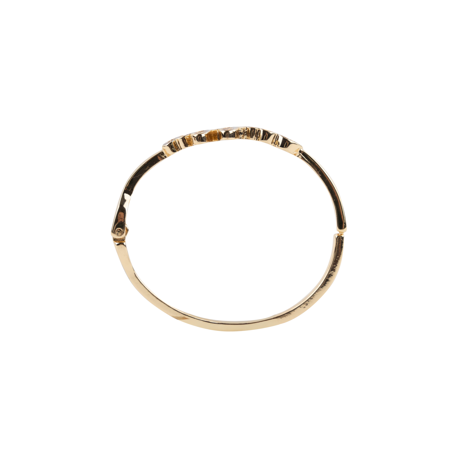 Script Aggies CANVAS Hinge Bangle - Gold