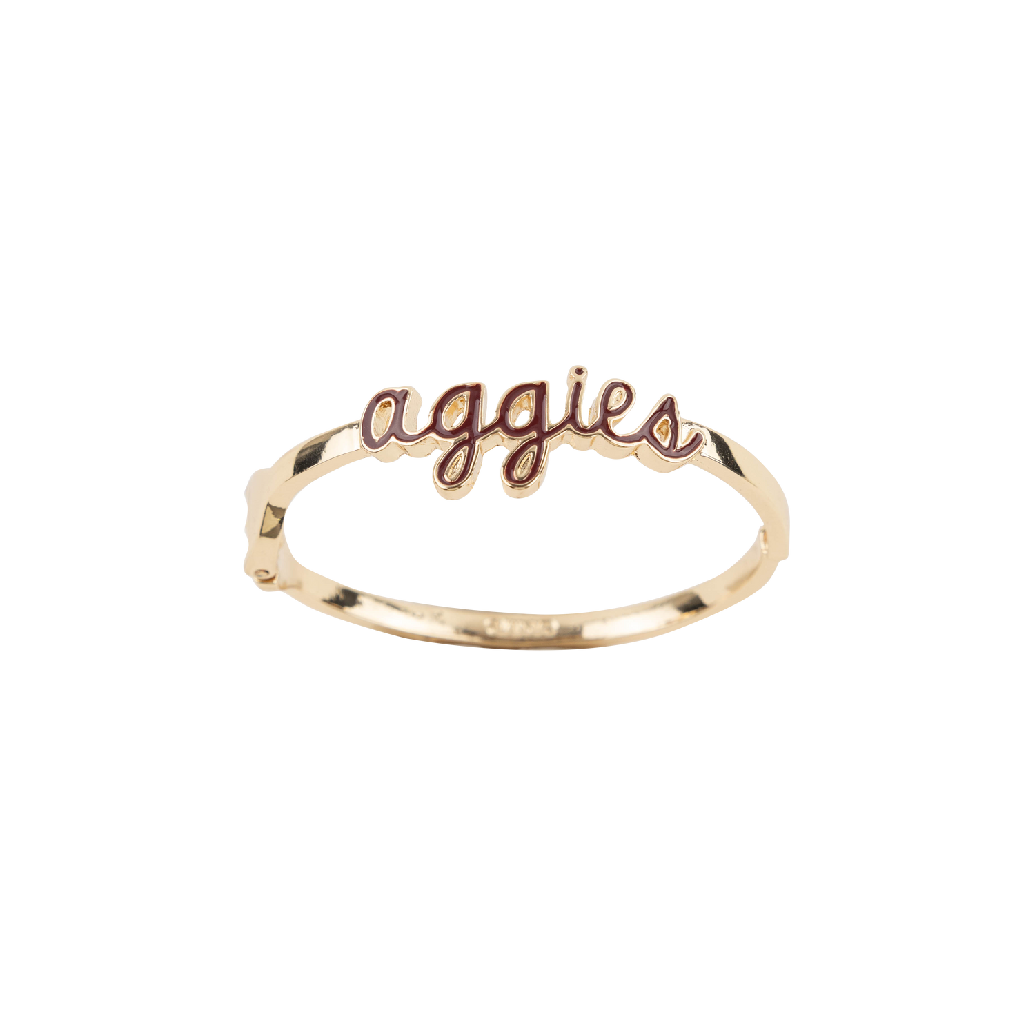 Script Aggies CANVAS Hinge Bangle - Gold
