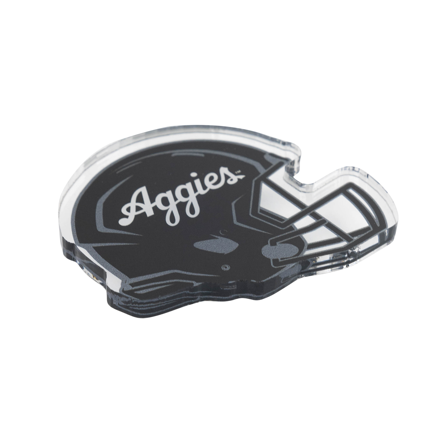 Aggies Colors Shock Script Helmet Magnet - Black