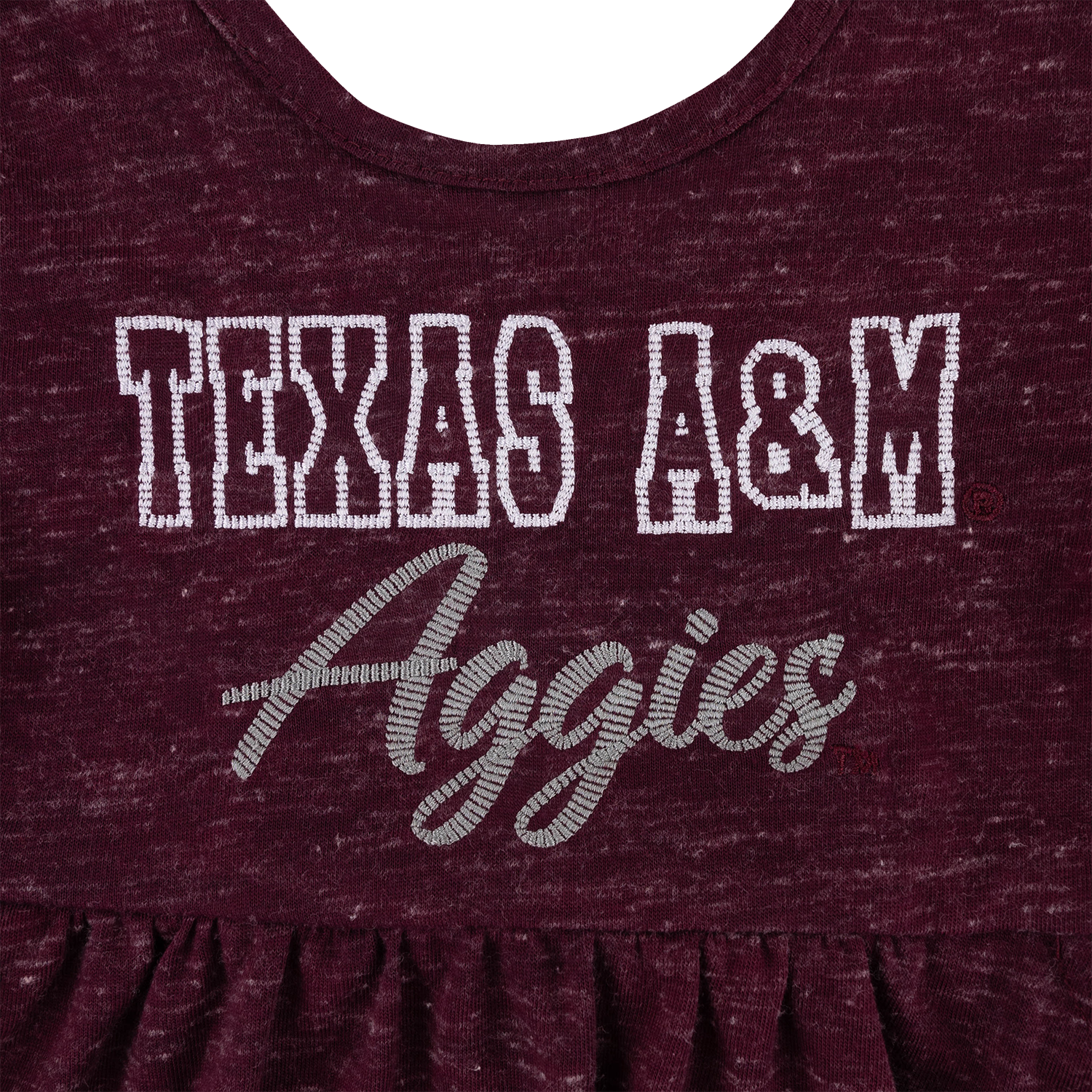 Texas A&M Colosseum Toddler Long Sleeve Bow Dress - Maroon