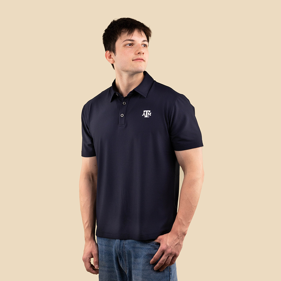 Texas A&M Collegiate Outfitters Textured Polo - Navy