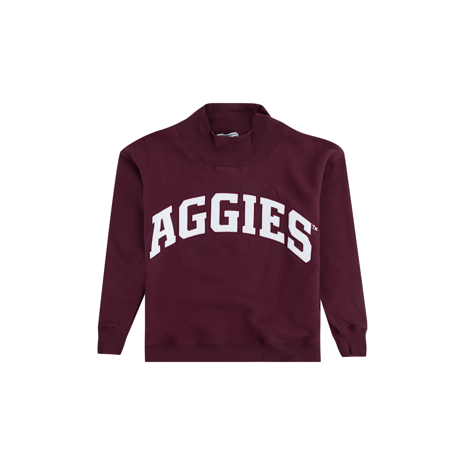 Aggies Collegiate Outfitters Youth Mock Neck Sweatshirt - Maroon