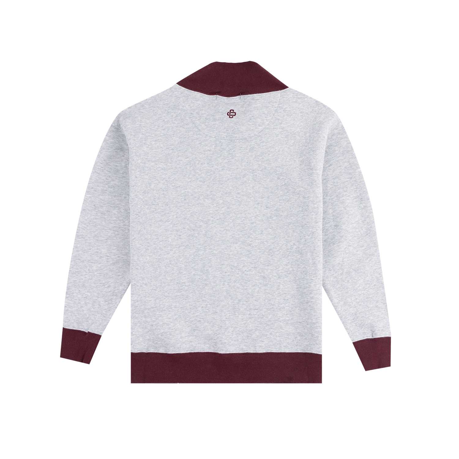 Aggies Collegiate Outfitters Maroon Lined Mock Neck Sweatshirt - Gray