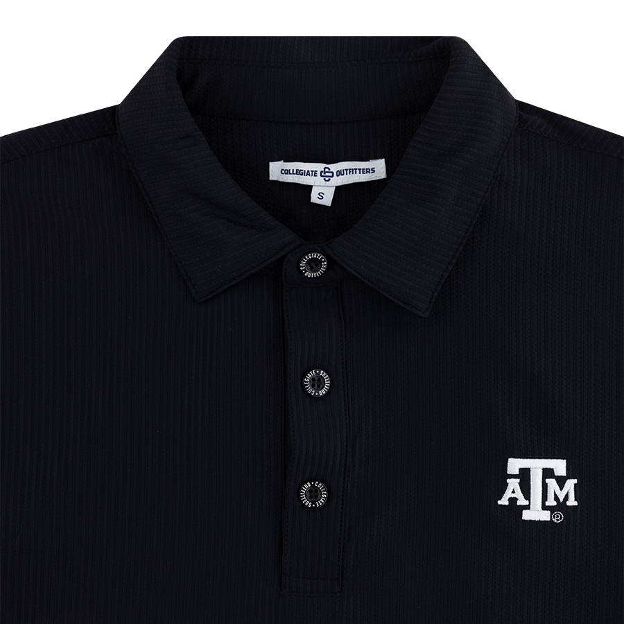 Texas A&M Collegiate Outfitters Textured Polo - Black