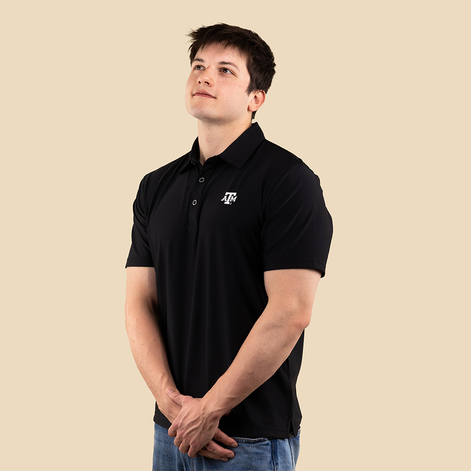 Texas A&M Collegiate Outfitters Textured Polo - Black