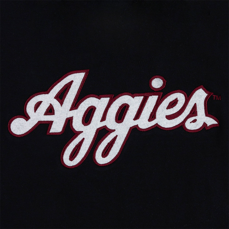 Script Aggies Collegiate Outfitters Felt T-Shirt - Black