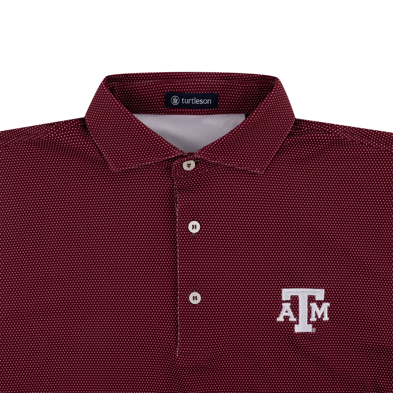 Texas A&M Turtleson Alex Polka Dot Polo - Maroon