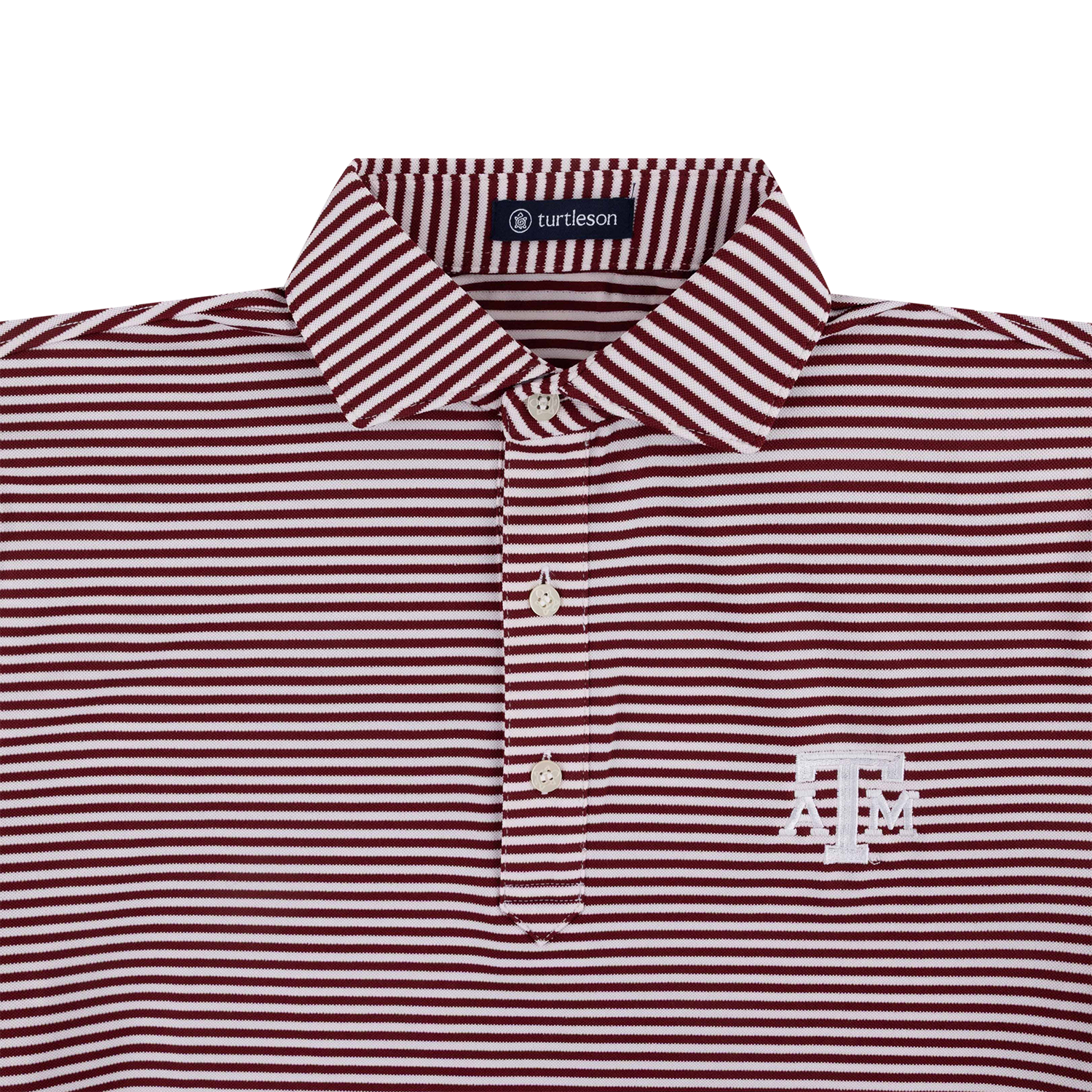 Texas A&M Turtleson Hardy Striped Polo - Maroon