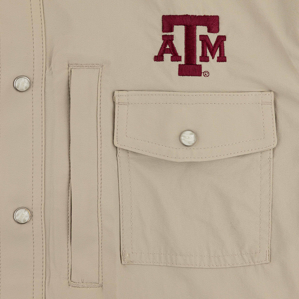 Texas A&M Snaps Clothing Short Sleeve Tailgater - Beige
