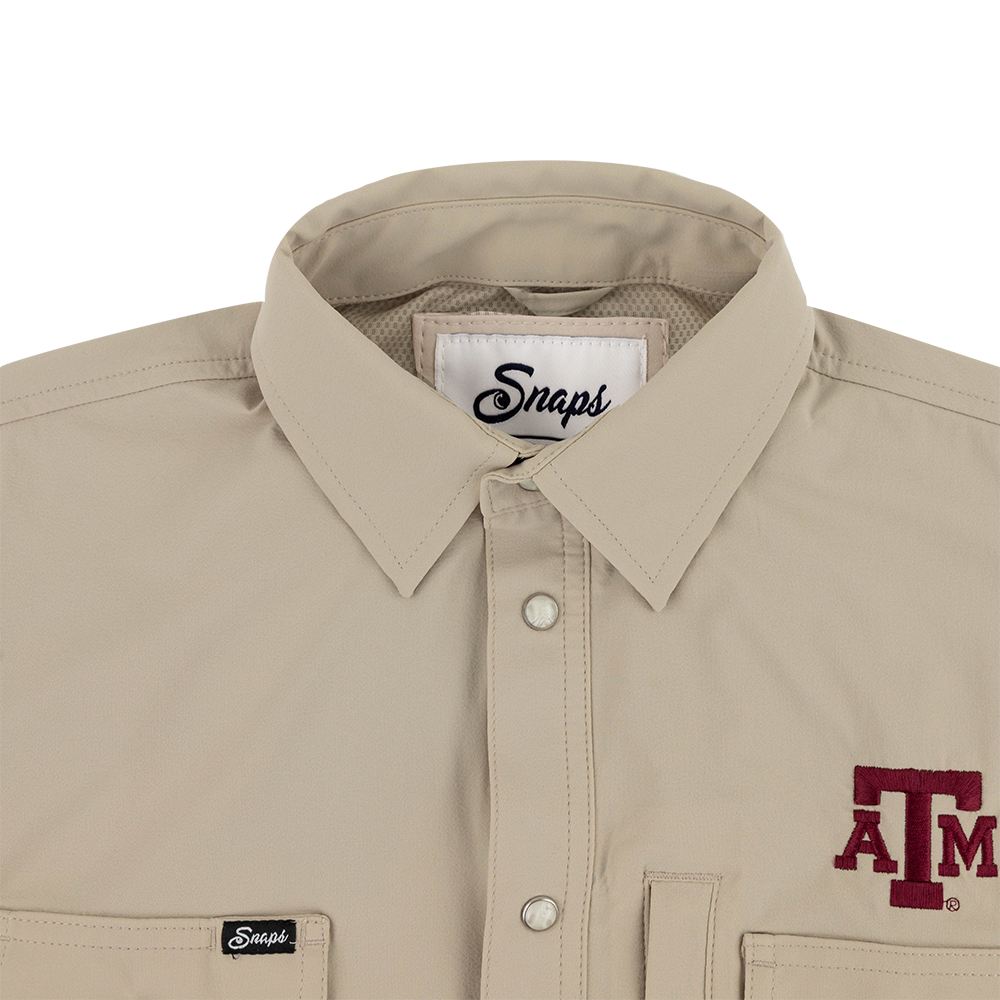 Texas A&M Snaps Clothing Short Sleeve Tailgater - Beige