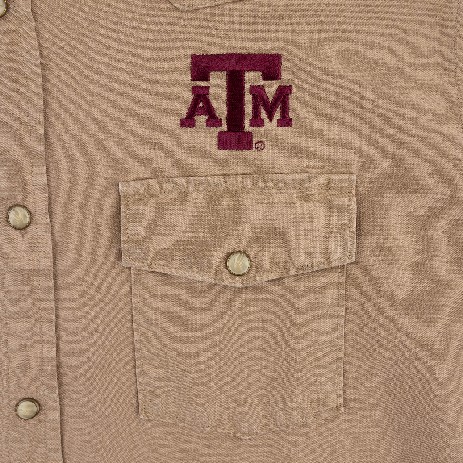 Texas A&M Long Sleeve Pearl Snap Tailgater - Tan