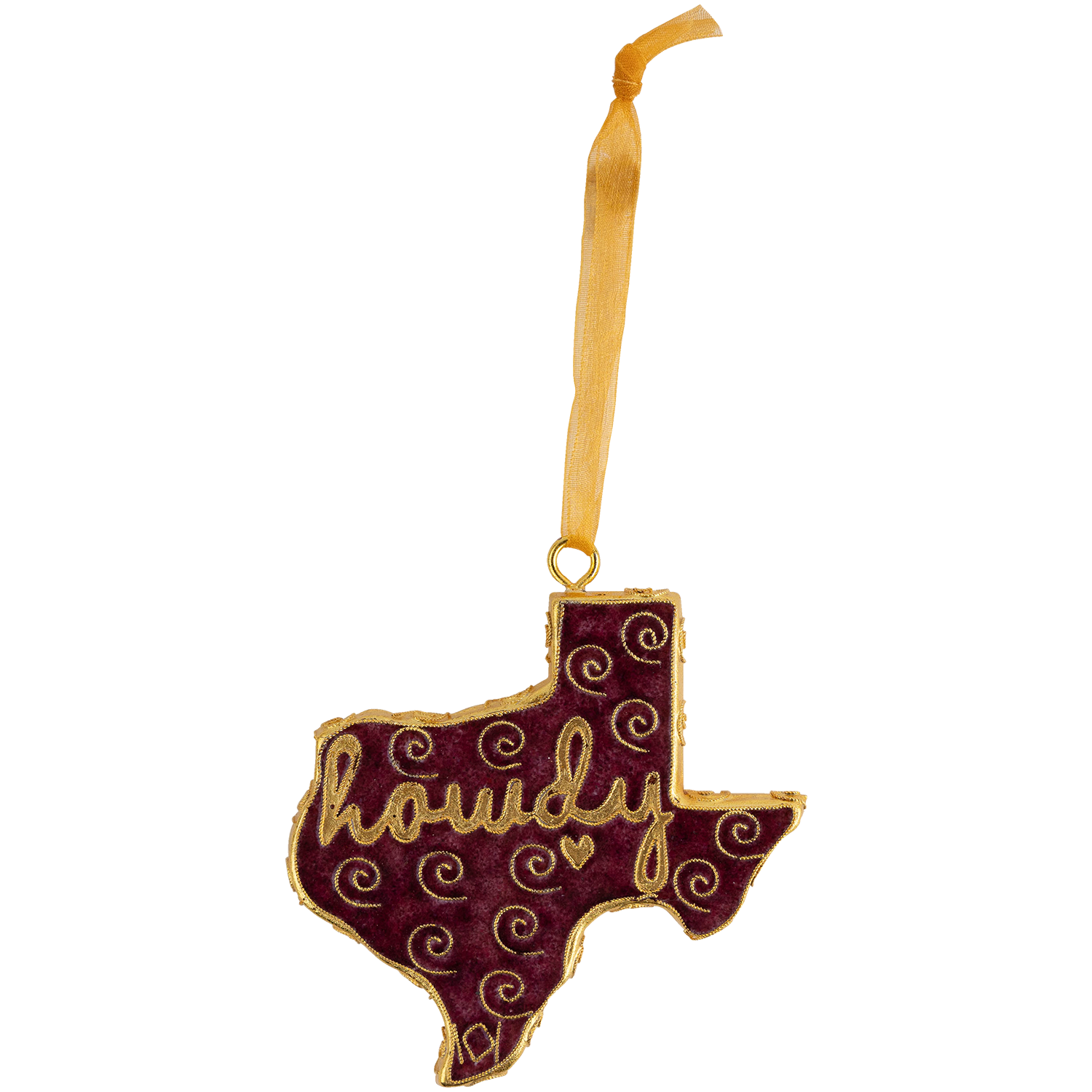 Texas A&M Kitty Keller Lonestar Howdy Ornament - Maroon