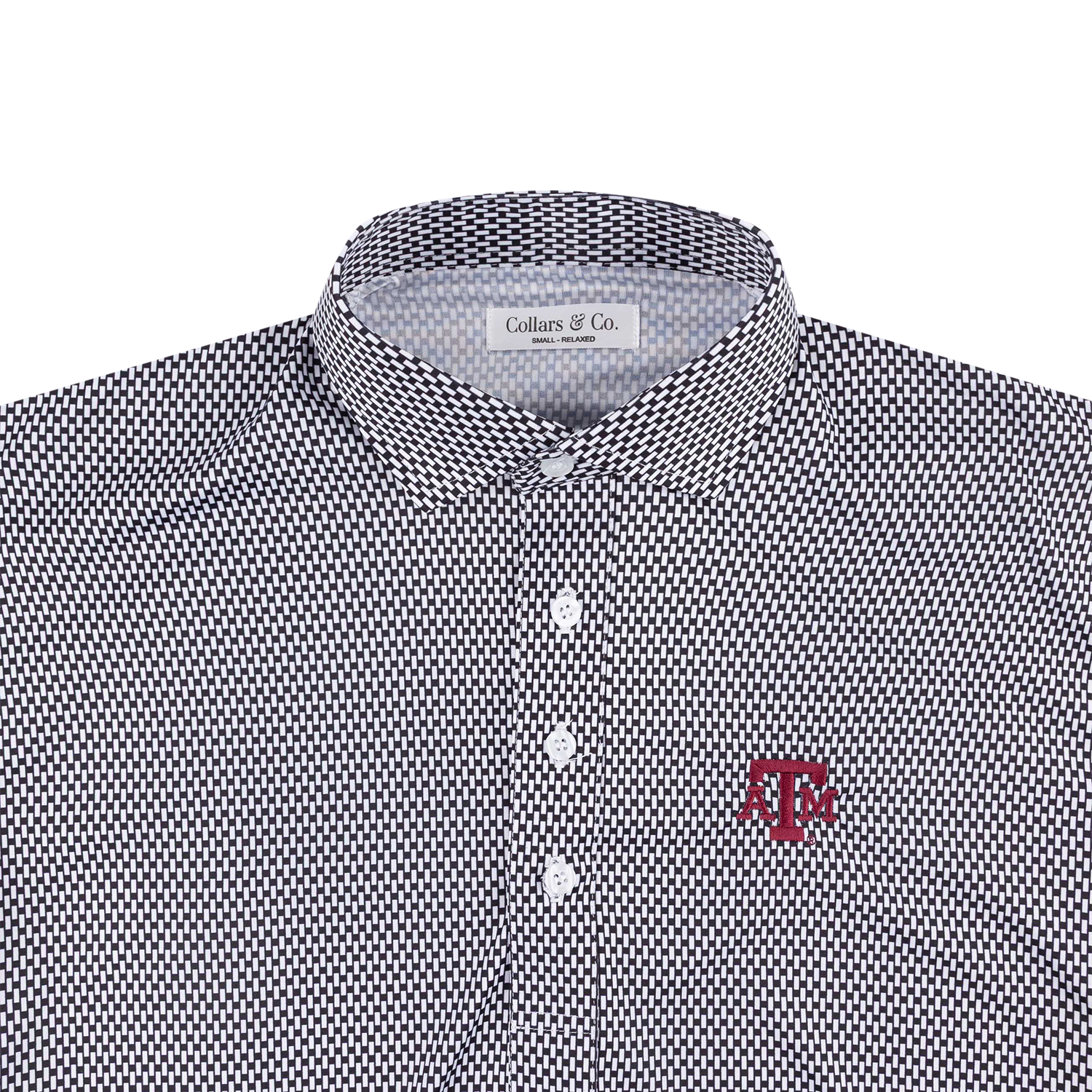 Texas A&M Collars & Co Vantage Semi Spread Collar Polo - Black